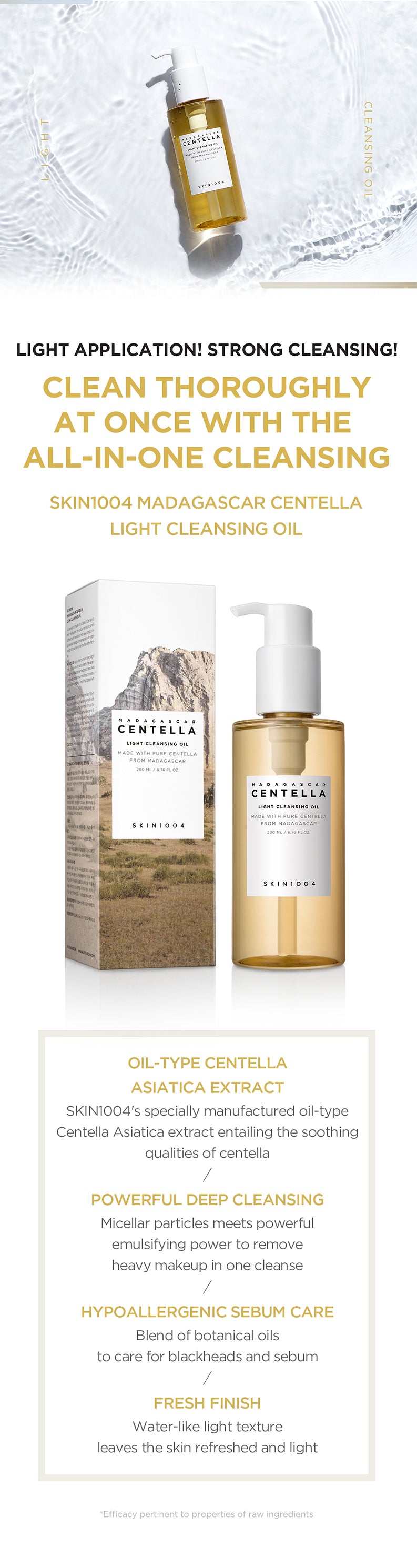 Skin1004 Madagascar Centella Light Cleansing Oil 200ml