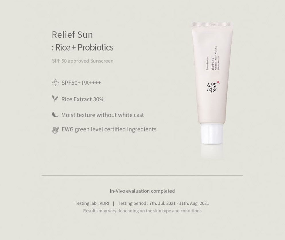 Beauty of Joseon Relief Sun : Rice + Probiotics 50ml
